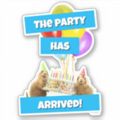 Sticker Prairie Dog Birthday Party (Devant)