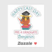 Sticker Pré-K Graduate 2022 Owl Graduate Happy Dernier Day (Feuille)