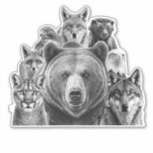 Sticker Prédateurs nord-américains Animaux des forêts (Devant)
