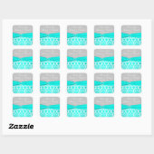 Sticker préféré Aqua, Grey et White Mariage damass (Feuille)