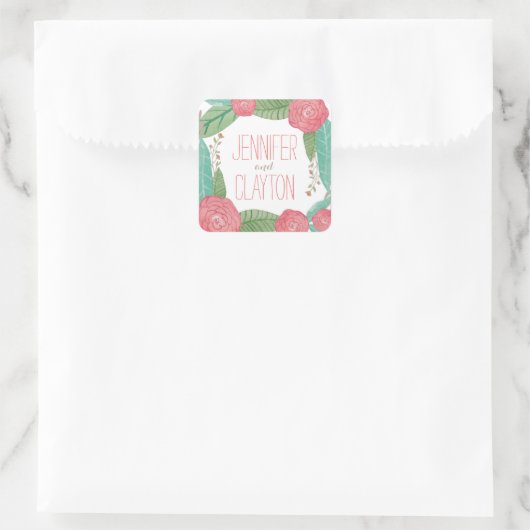 Sticker préféré aux fleurs peintes (Sac)