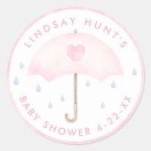 Sticker préféré Baby shower parapluie rose (Devant)