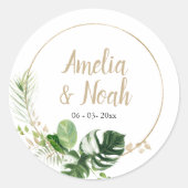 Sticker préféré de mariage de plage tropicale (Devant)