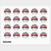 Sticker préféré Red, Grey et Black Mariage damassé (Feuille)