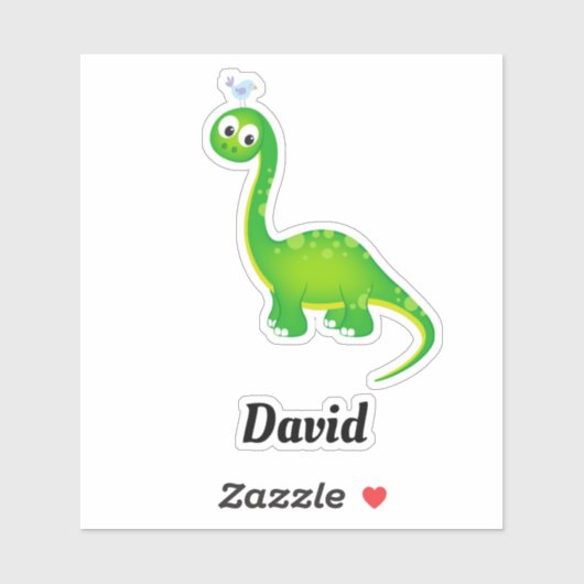 Sticker Prehistoric Dinosaur with Name (Feuille)