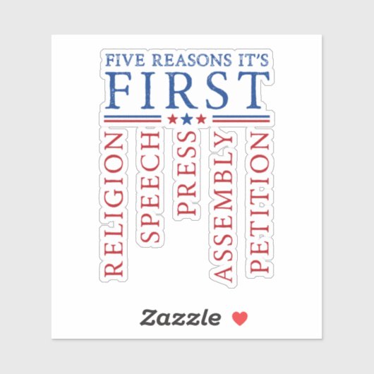 Sticker Premier amendement Liberté d'expression Vinyl Cut (Feuille)