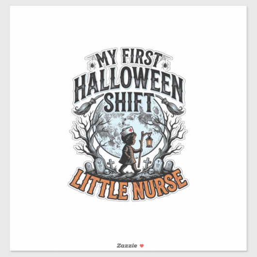 Sticker Premier costume de nourrisson de lune effrayant de (Feuille)