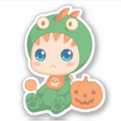 Sticker Premier Costume Dinosaure Halloween mignon bébé Dr (Devant)