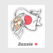 Sticker Premier drapeau national du T-shirt japonais (Feuille)