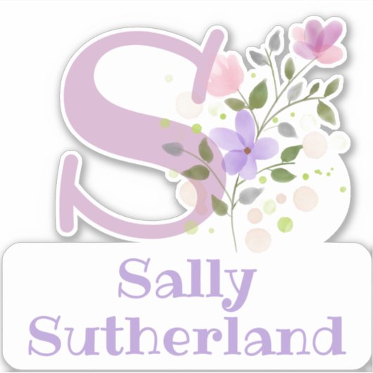 Sticker Premier et dernier noms plus découpe initiale de l (Devant)