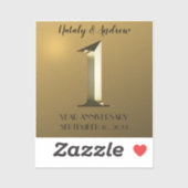 Sticker Premier mariage d'or métallique (Feuille)