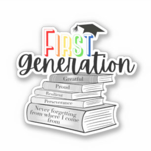 Sticker Première Génération Colorée Arc-En-Ciel Avec Livre