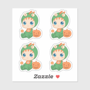 Sticker Première Halloween mignonne bébé costume Dragon en