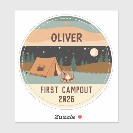 Sticker Première sortie en camping (Feuille)