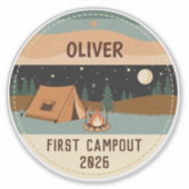 Sticker Première sortie en camping (Devant)