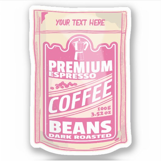 Sticker Premium espresso café haricots rose nourriture pop (Devant)