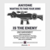 Sticker Prendre les armes - 2e amendement (Feuille)