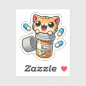 Sticker Prends Ta Médecine ! - Rappel de chats mignons (Feuille)