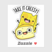 Sticker Prenez-Le Cheesy Funky Food Pun (Feuille)