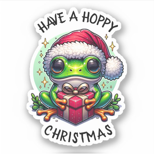 Sticker Prenez un Noël Hoppy | Pun de grenouille (Devant)
