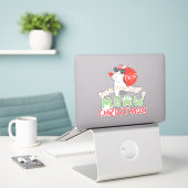 Sticker Prenez-vous un petit Noël (Ordinateur portable sur le bureau)