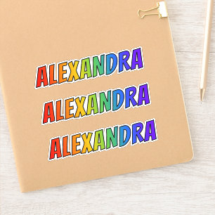 Sticker Prénom "ALEXANDRA" avec colorant arc-en-ciel amusa
