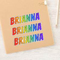 Prénom "BRIANNA" avec colorant arc-en-ciel amusant