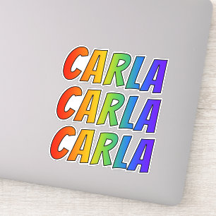 Sticker Prénom "CARLA" avec colorant arc-en-ciel amusant
