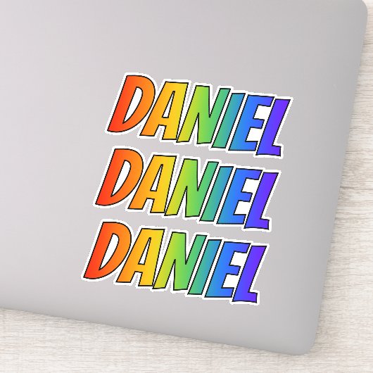 Sticker Prénom "DANIEL" avec colorant arc-en-ciel amusant (Détail)