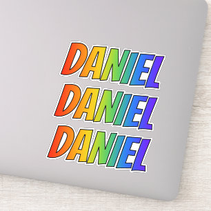 Sticker Prénom "DANIEL" avec la coloration d'arc-en-ciel
