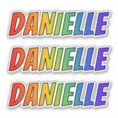 Sticker Prénom "DANIELLE" avec colorant arc-en-ciel amusan (Devant)