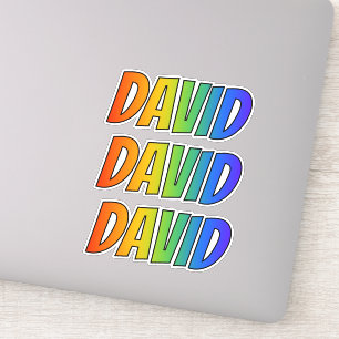 Sticker Prénom "DAVID" avec la coloration d'arc-en-ciel
