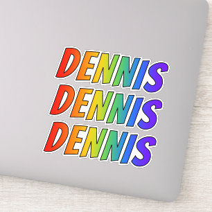Sticker Prénom "DENNIS" avec colorant arc-en-ciel amusant
