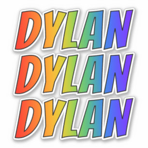 Sticker Prénom "DYLAN" avec la coloration d'arc-en-ciel
