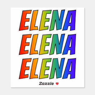 Sticker Prénom "ELENA" avec colorant arc-en-ciel amusant