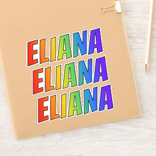 Sticker Prénom "ELIANA" avec la coloration d'arc-en-ciel