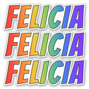 Sticker Prénom "FELICIA" avec la coloration d'arc-en-ciel