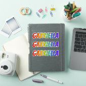 Sticker Prénom "GABRIELLA" avec colorant arc-en-ciel amusa (Couverture iPad)