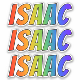 Sticker Prénom "ISAAC" avec la coloration d'arc-en-ciel