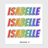 Sticker Prénom "ISABELLE" avec colorant arc-en-ciel amusan (Feuille)