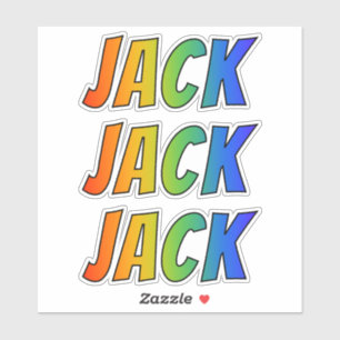 Sticker Prénom "JACK" avec colorant arc-en-ciel amusant