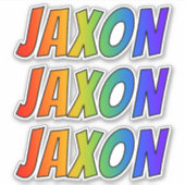 Sticker Prénom "JAXON" avec colorant arc-en-ciel amusant (Devant)