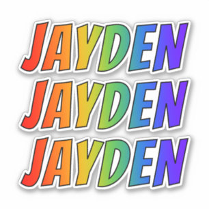 Sticker Prénom "JAYDEN" avec colorant arc en ciel amusant