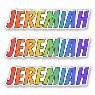 Sticker Prénom "JEREMIAH" avec colorant arc en ciel amusan