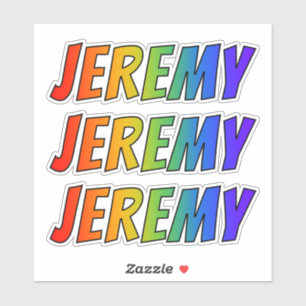 Sticker Prénom "JEREMY" avec la coloration d'arc-en-ciel