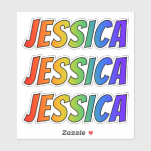 Sticker Prénom "JESSICA" avec colorant arc-en-ciel amusan