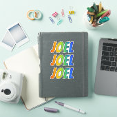 Sticker Prénom "JOEL" avec colorant arc-en-ciel amusant (Couverture iPad)