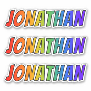 Sticker Prénom "JONATHAN" avec la coloration d'arc-en-cie
