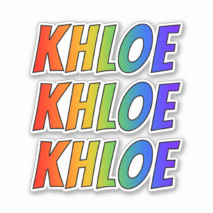 Sticker Prénom "KHLOE" avec la coloration d'arc-en-ciel