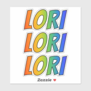 Sticker Prénom "LORI" avec la coloration d'arc-en-ciel